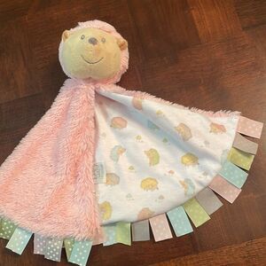 Baby Ganz Pink Hedgehog Security Blanket Roly Poly Mini Blankie Lovey Plush Tags